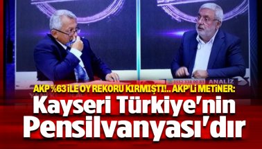 AKP'li Metiner: Kayseri Türkiye'nin Pensilvanyası'dır