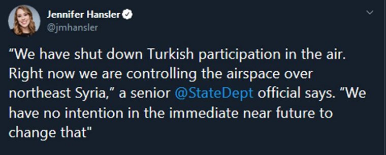 Son dakika: ABD, Suriye Hava Sahasını, Türkiye'ye kapattı