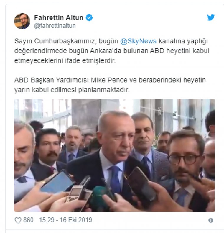 Erdoğan 'Muhatabım Trump onlarla görüşmem' demişti: Geri adım geldi