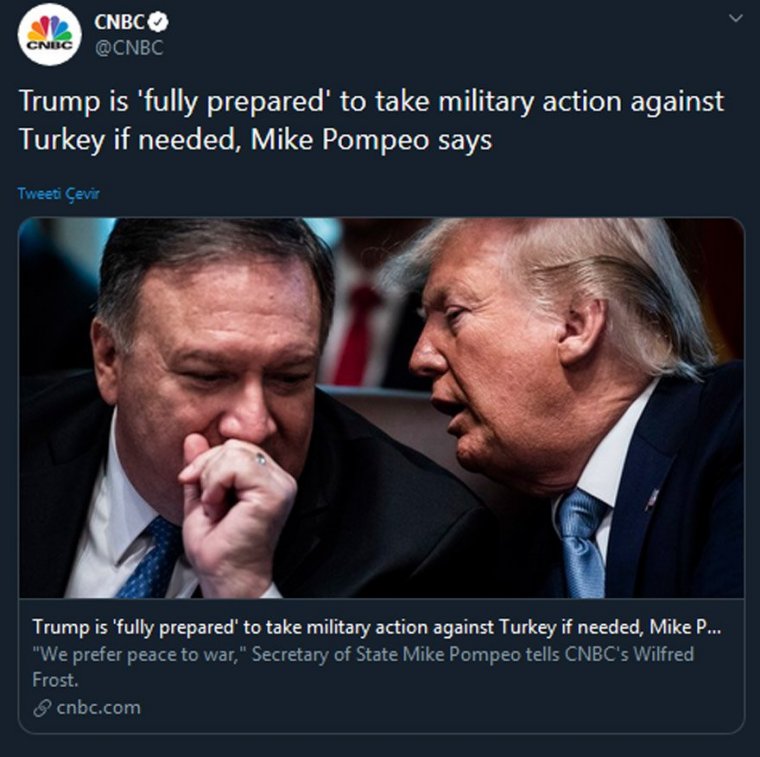 CNBC Türkiye diye servis etmişti: Pompeo 'Türkiye' dememiş