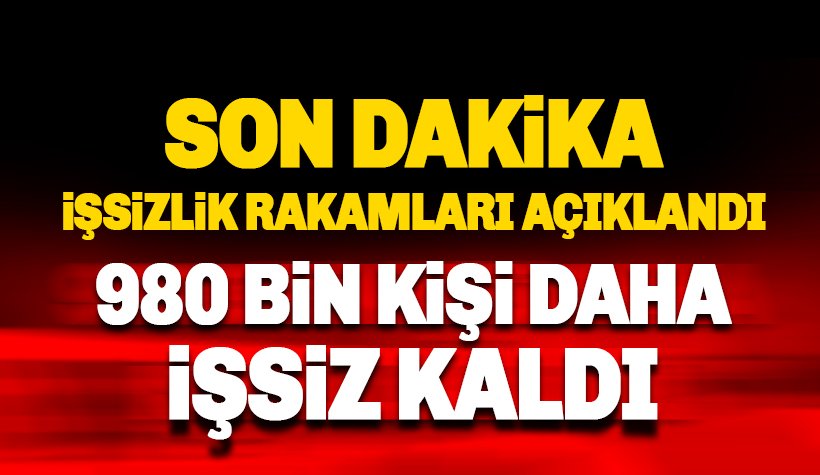 Son dakika: İşsizlik oranları açıklandı: 980 bin kişi daha işsiz kaldı