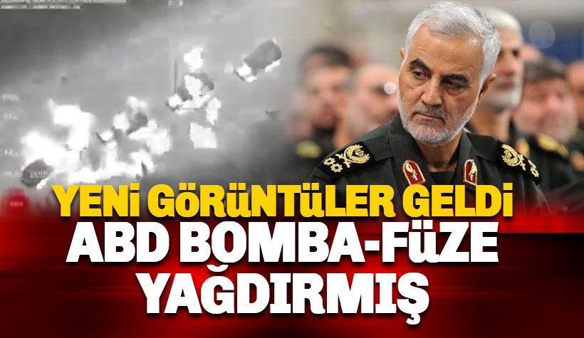 Yeni görüntüler: Süleymani’nin konvoyuna bomba yağmış