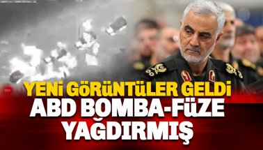 Yeni görüntüler: Süleymani’nin konvoyuna bomba yağmış