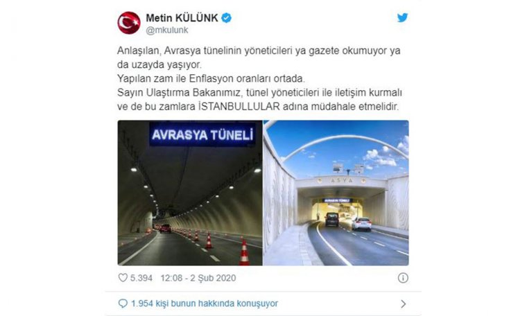 Avrasya Tüneli'ne yapılan rekor zamma AKP'de isyan etti