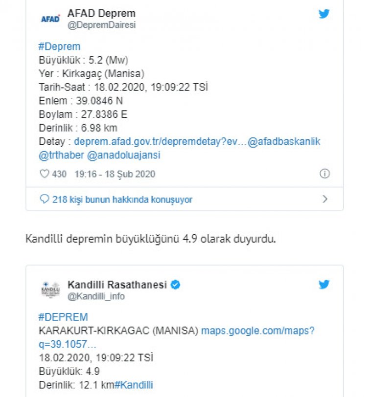 Son dakika: Manisa'da deprem oldu