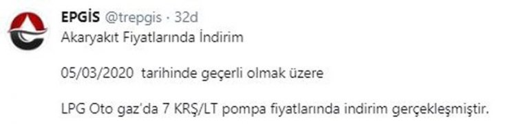 LPG'ye 7 kuruş indirim geldi