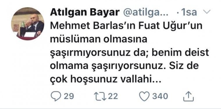 Erdoğan halifedir ve ona biat ediyorum' diyen AKP'li deist oldu