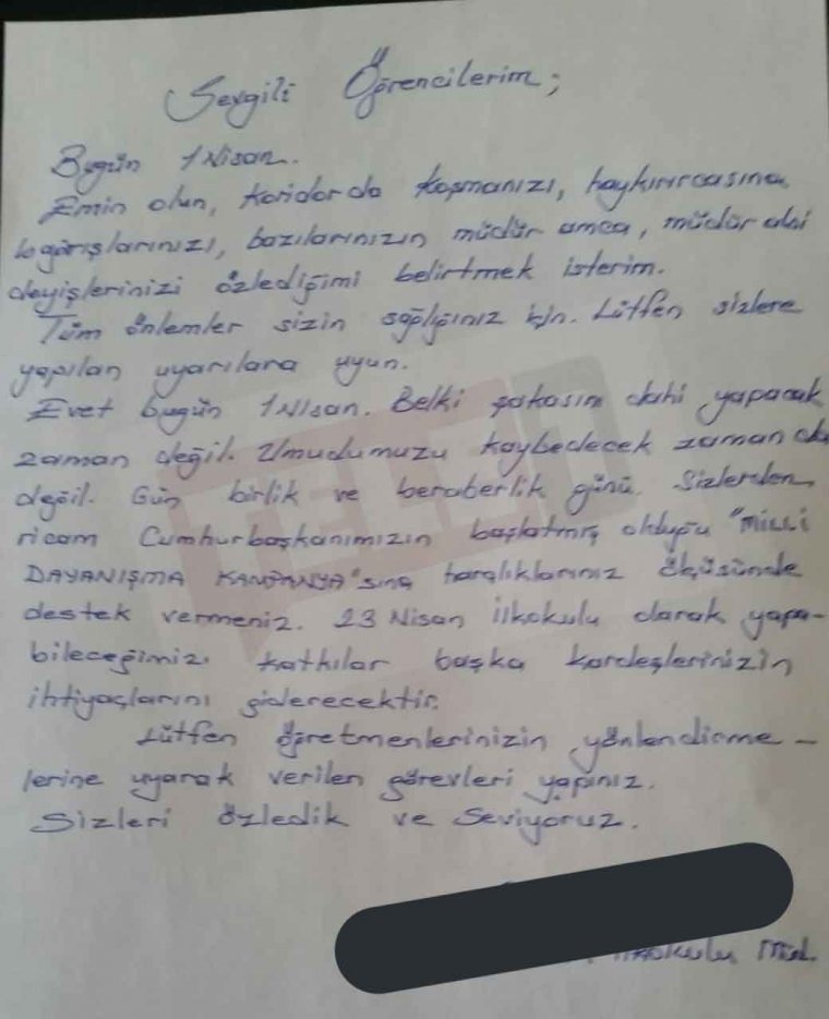 İlkokul öğrencilerinin harçlığına 'zoraki bağış' mektubu