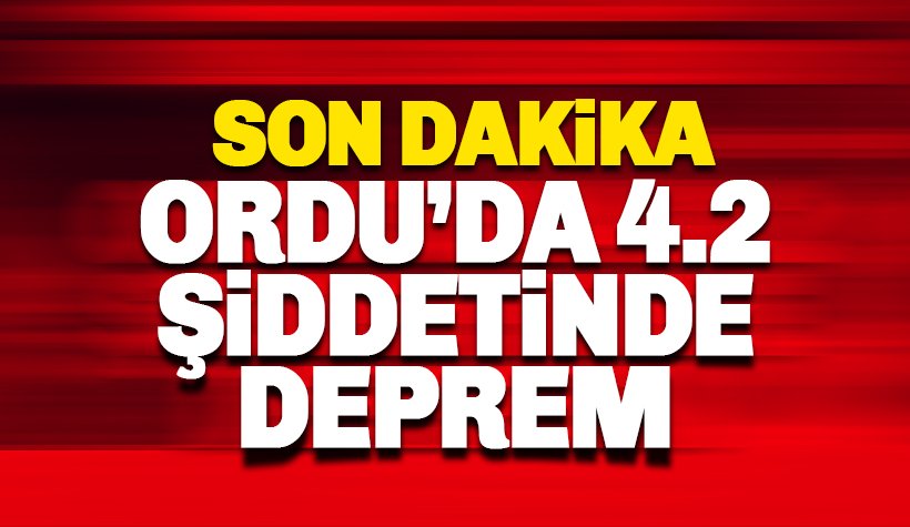 Ordu'da 4.2 şiddetinde deprem