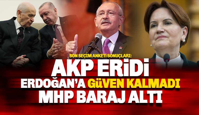 Son ankete göre: AKP eridi, Erdoğan'a güven kalmadı, MHP baraj altı