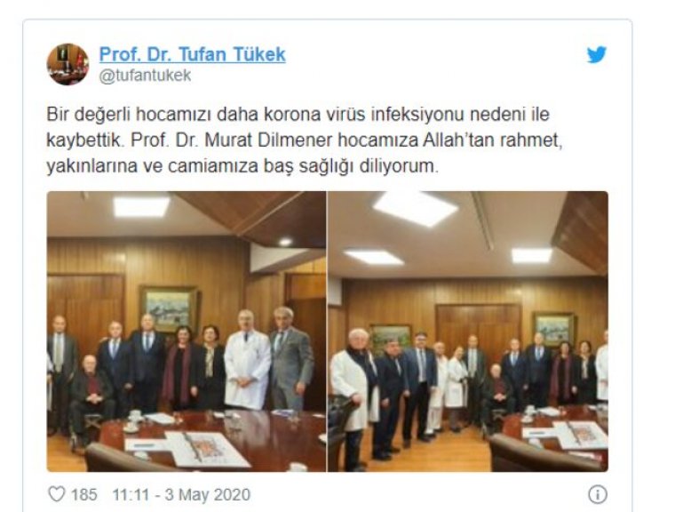 Prof. Dr. Murat Dilmener koronavirüs nedeniyle hayatını kaybetti