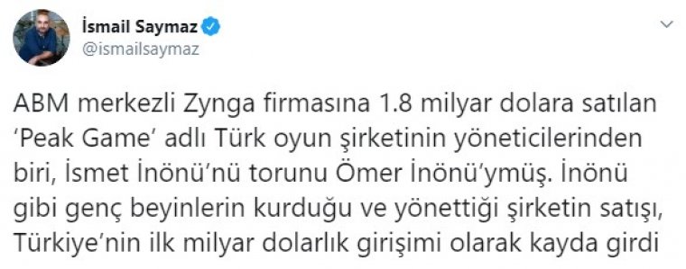 Milli gurur: Türkiye'nin ilk milyar dolarlık şirketi İnönü torunu çıktı