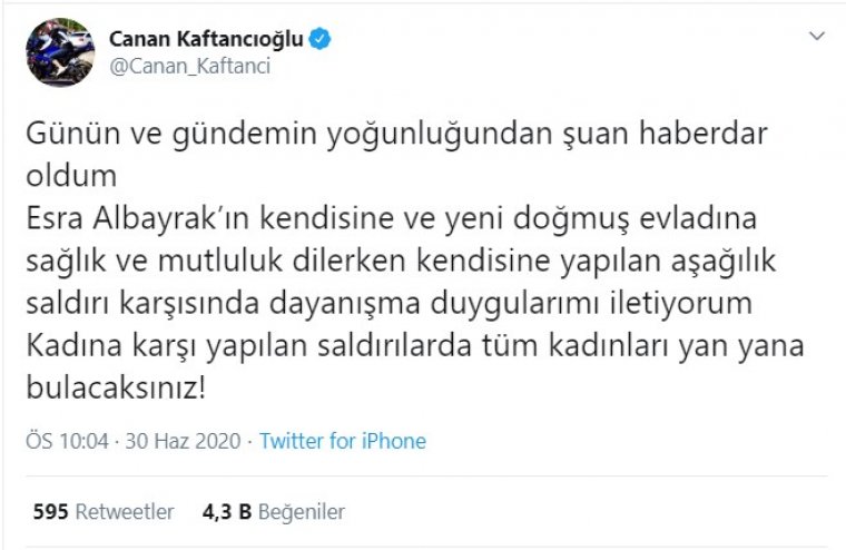 Canan Kaftancıoğlu'ndan Esra Albayrak'a yapılan saldırıya çok sert tepki