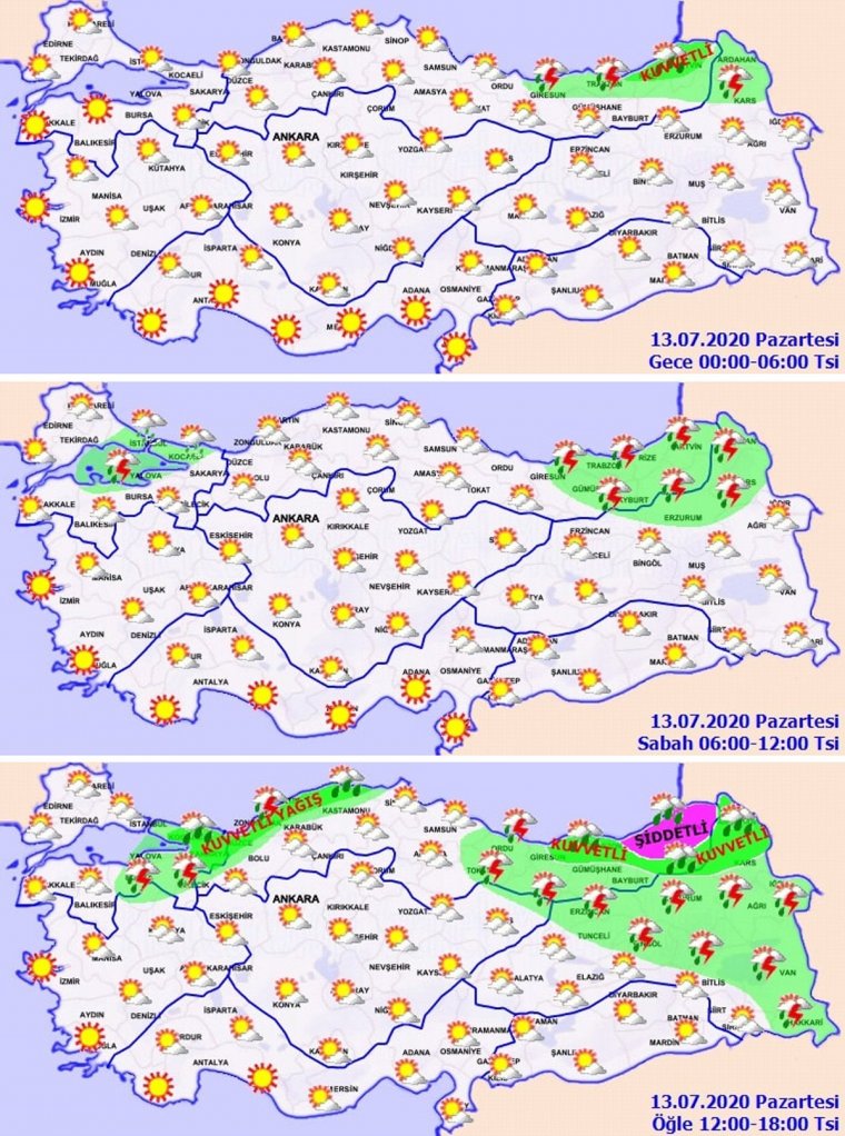 İstanbul için gök gürültülü sağanak yağış uyarısı