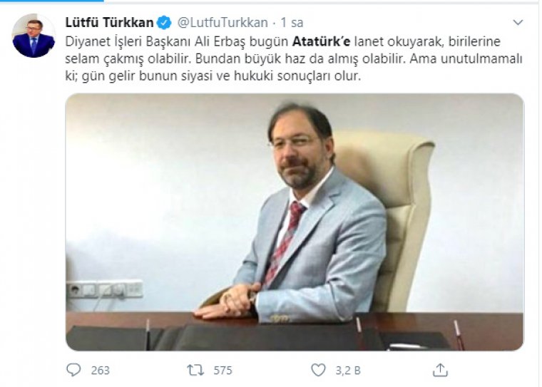 Diyanet İşleri Başkanı Erbaş'a tepki yağıyor: Şerefsiz, namussuz