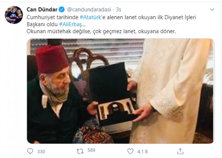 Diyanet İşleri Başkanı Erbaş'a tepki yağıyor: Şerefsiz, namussuz