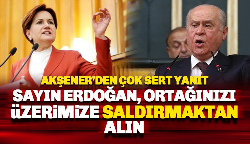 Akşener'den 'Evine dön' yanıtı: Sayın Erdoğan, ortağınızı..