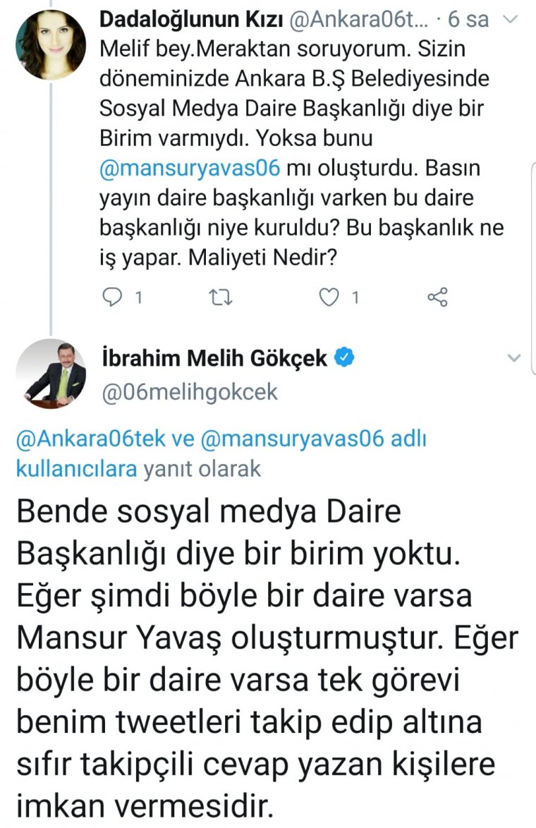 Gökçek'in Sosyal Medya Daire Başkanlığı deşifre oldu