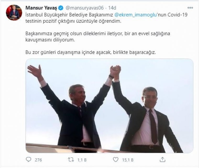 Son dakika: Ekrem İmamoğlu Corona Virüse Yakalandı