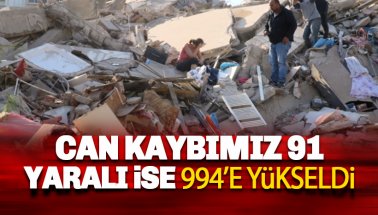 İzmir depreminde can kaybı 91, yaralı ise 994'e yükseldi