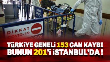 Türkiye geneli 153 can kaybı, bunun 201'i İstanbul'da!