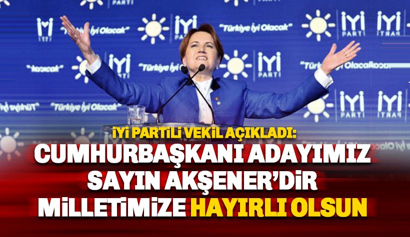 İYİ Partili Vekil, Partisinin Cumhurbaşkanı Adayını Açıkladı