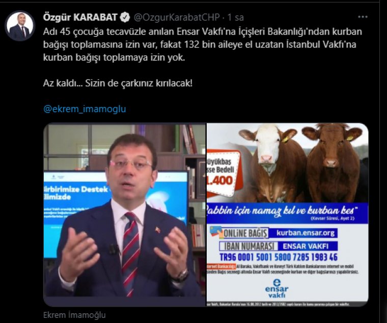 İBB'ye kurban bağışı yasağı! İmamoğlu'dan tepki, Soylu geri adım attı