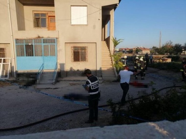 Konya'da silahlı saldırı düzenlenen evde 6 kişi hayatını kaybetti, ev ateşe verildi