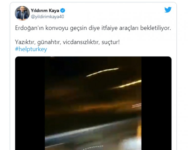 Skandal: Erdoğan'ın geçişi için İtfaiye araçları beklettiler