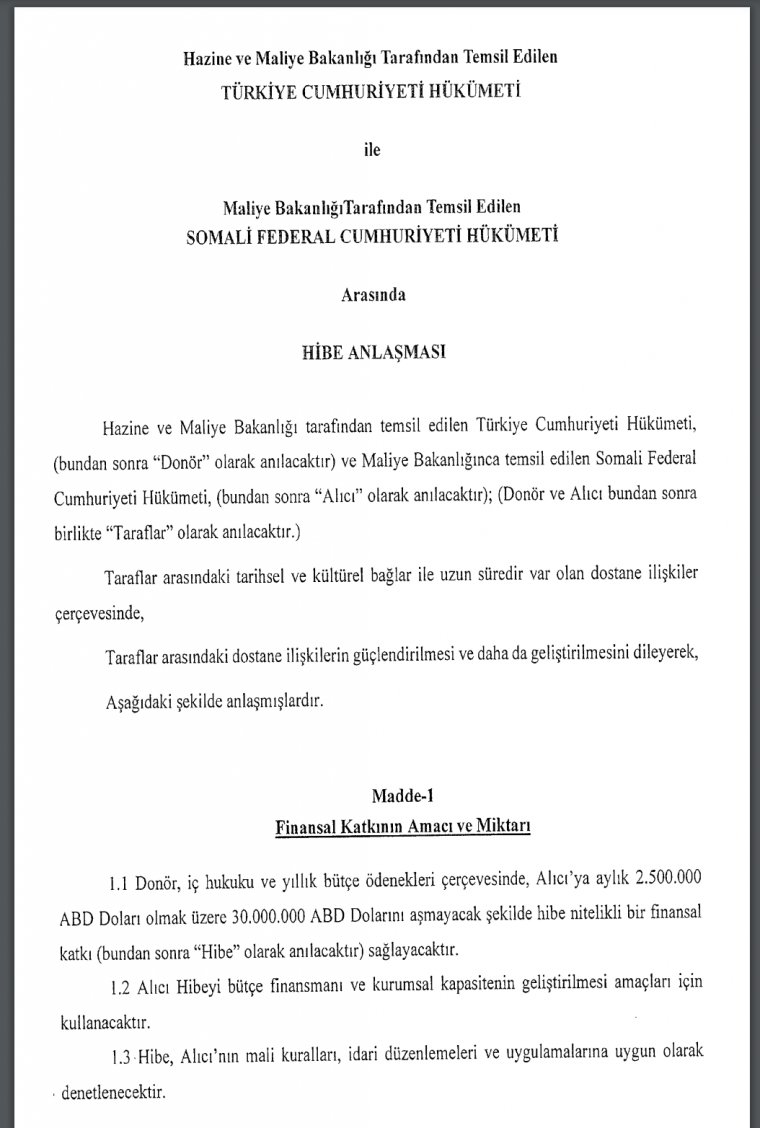 Son dakika: Türkiye Somali'ye 30 milyon dolar hibe etti