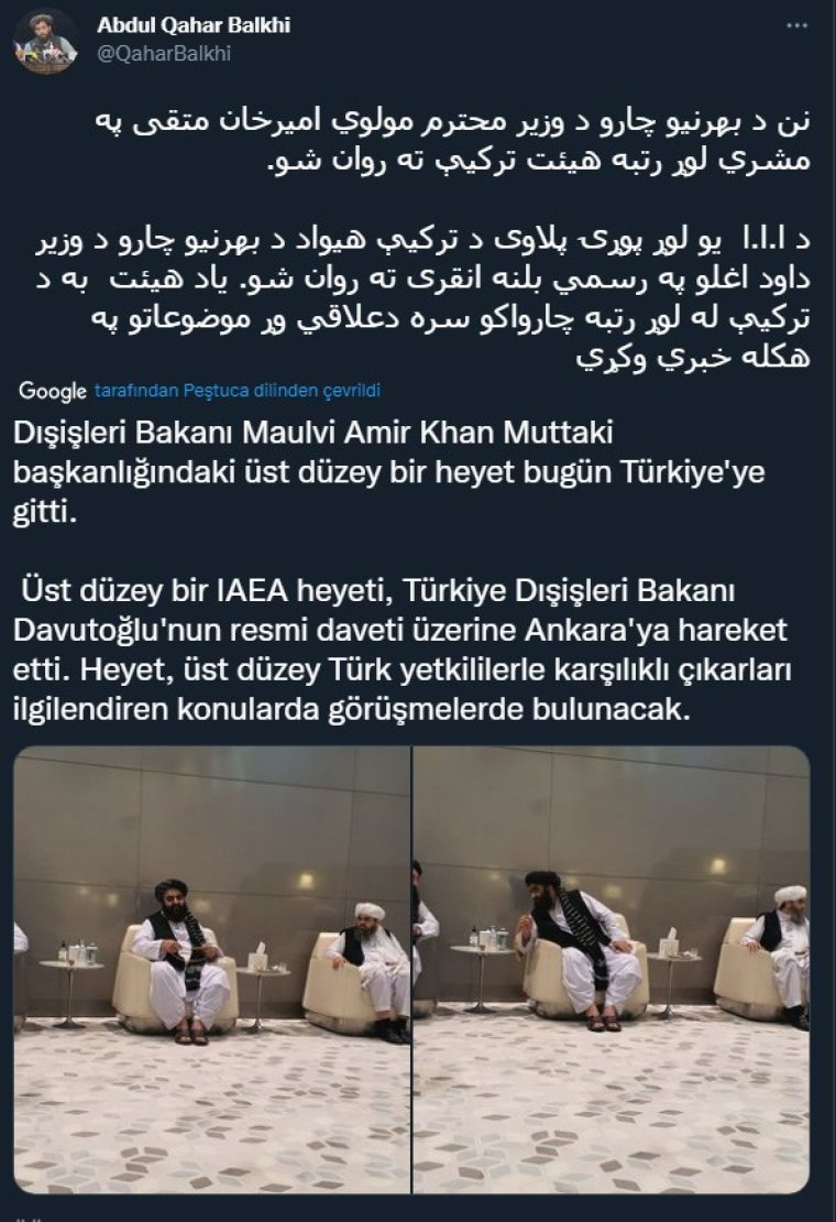 Ve Taliban Türkiye'ye geliyor