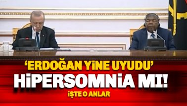 Erdoğan yine uyudu: İşte o anlar