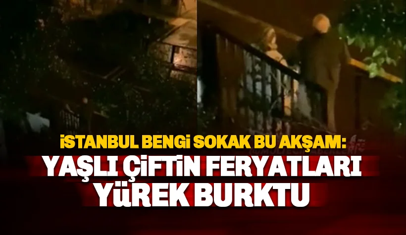 İstanbul'da kar yağarken sokakta ağlayarak yardım isteyen yaşlı çift