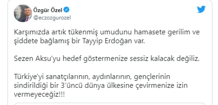 Sezen Aksu'yu hedef alan Erdoğan'a çok sert tepki