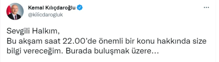 Kılıçdaroğlu saat verdi: Çok önemli bir konu hakkında açıklama yapacağım