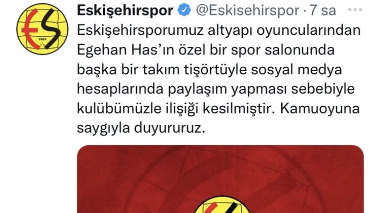 Galatasaray forması giydiği için takımdan kovuldu