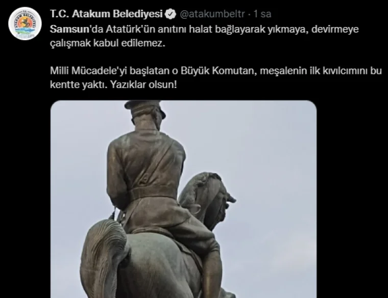 Samsun'da Atatürk'ün Anıtı'nı yıkmaya çalıştılar