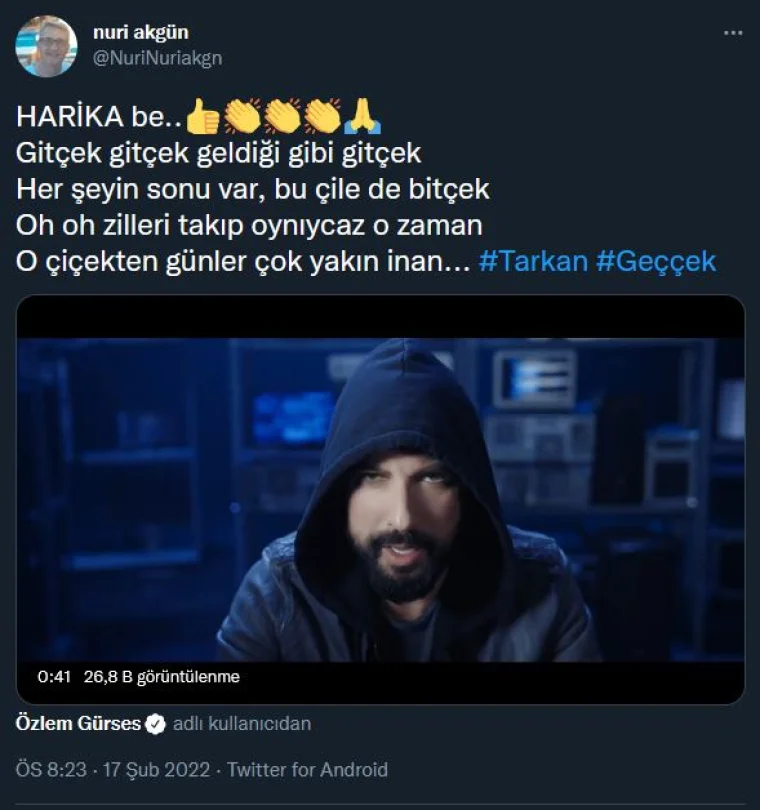 Tarkan Geççek şarkısı ile sosyal medyayı yıktı