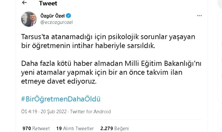 Atanamayan ve seyyar satıcılık yapan öğretmen İsmail Karahan  intihar etti