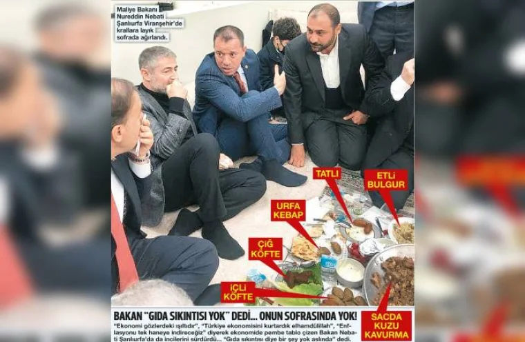 Bakan Nebati'nin çeşit çeşit kebap ziyafeti olay oldu