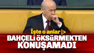 Devlet Bahçeli öksürmekten konuşamadı: İşte o anlar