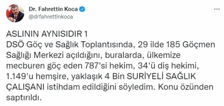 4000 Suriyeli sağlık çalışanı göreve başladı: Bakan Koca maaş