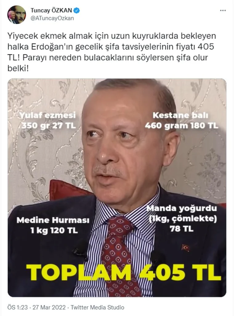 Erdoğan 'Her akşam bu dörtlüyü yer yatarım' dedi: İşte uyku kaçıran maliyeti