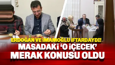 Erdoğan ve İmamoğlu İftarda: Erdoğan'ın masasında 'sarı içecek' detayı