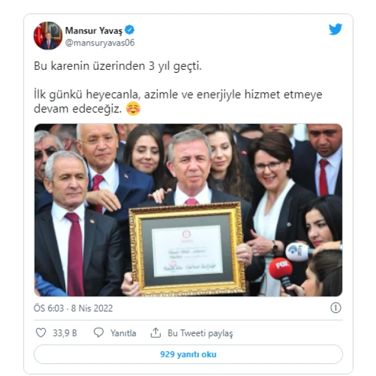 Cumhurbaşkanlığı tartışılan Mansur Yavaş'tan dikkat çeken paylaşım