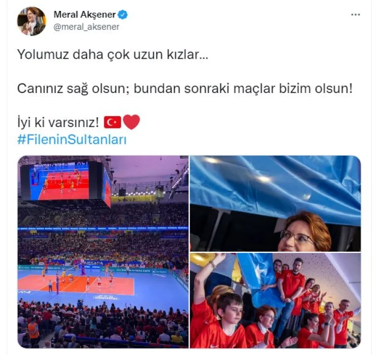 İYİ Parti Lideri Akşener voleybol maçına damga vurdu
