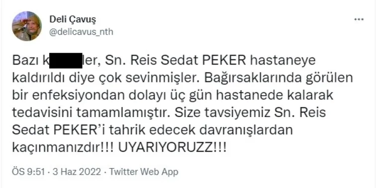 Sedat Peker Hastaneye kaldırıldı: İşte o görüntüler