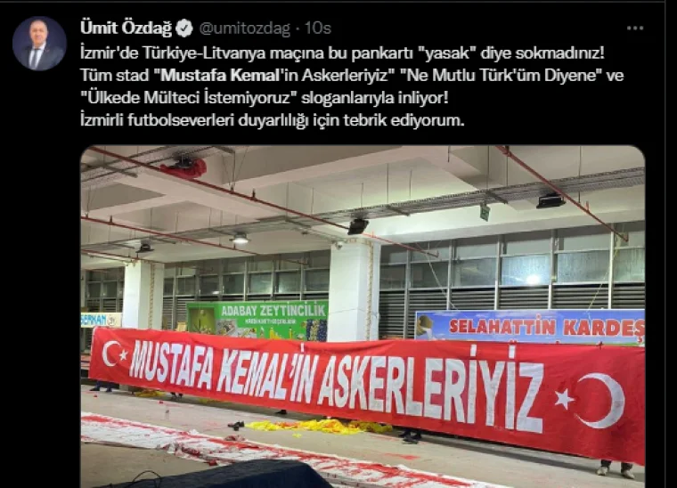 Skandal: TFF'den 'Mustafa Kemal'in Askerliyiz' yasağı