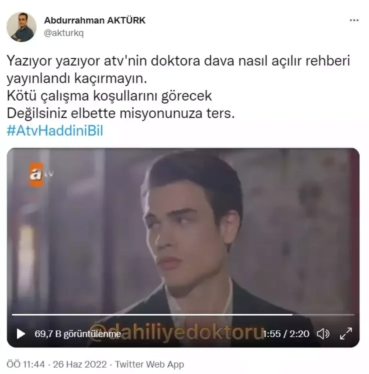 ATV dizisinde doktorları kızdıran sahne