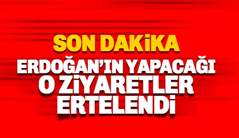 Son dakika: Erdoğan'ın ziyaretleri ertelendi
